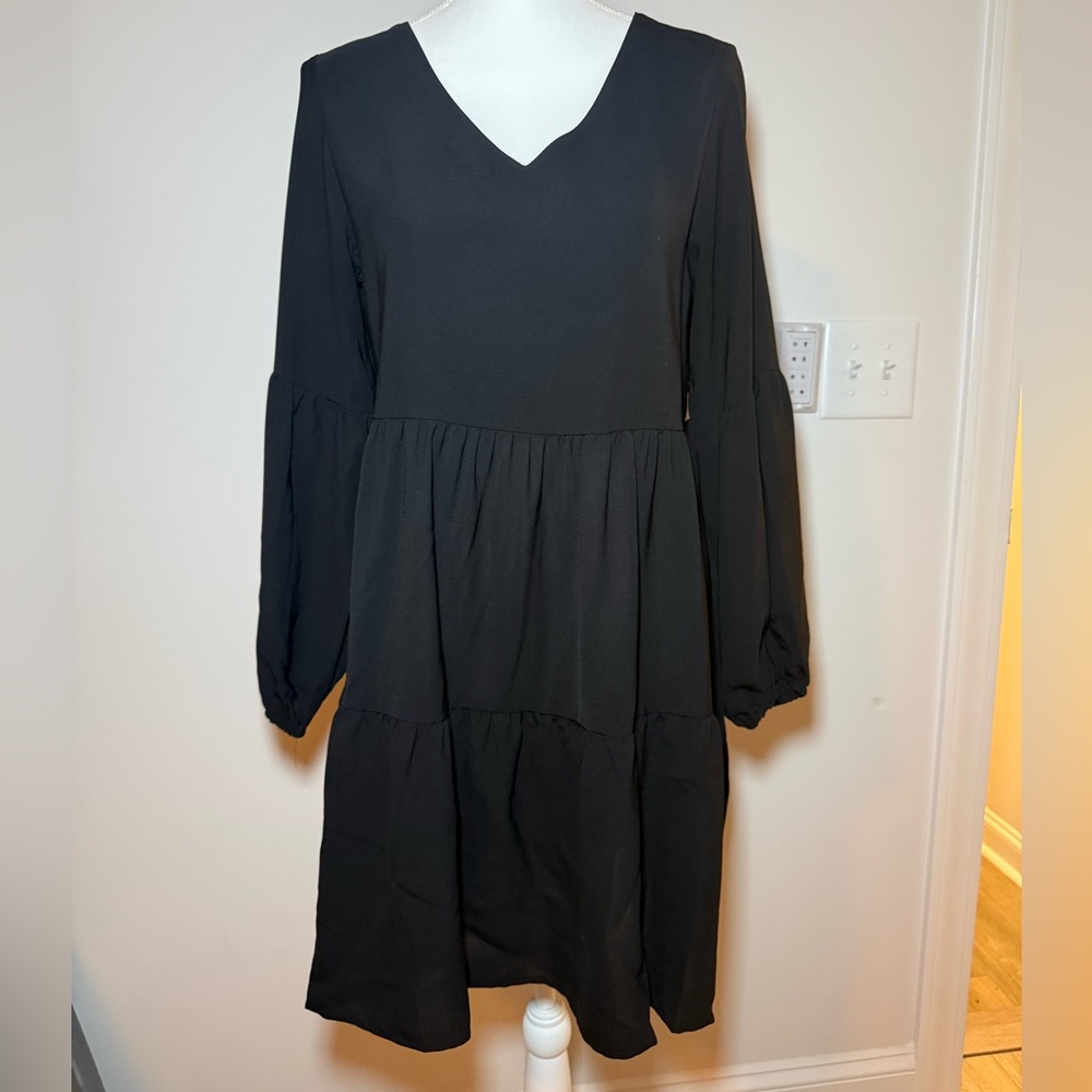 Elegant Black Long Sleeve Dress